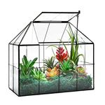 Large Glass Terrarium House Planter – Succulent Plant Terrarium House Shape Glass Greenhouse Terrarium with lid 9.8"X7.9"X5.9" NA