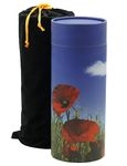 Casket Poppy Field Vista Tube, Biodegradable Urn for Scattering Ashes, Eco Urn, Large Adult Sized, 12.5 Inches High (Plain)