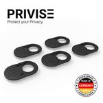 Privise Webcam Cover | The Original Sliding Webcam Cover | Computer Security Products | Phone, Tablet & Laptop Camera Cover | Black or White | 5 Pack