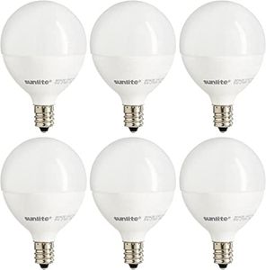 Sunlite G16.5 Light Bulb LED, 5W (40W Equiv.), 350 Lumens, Dimmable, Type G Globe Shape E12 Candelabra Base, Short Bulbs, Vanity Mirror Bulbs, Energy Star Listed, 2700K Soft White, Frosted, 6 Count