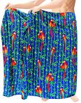 LA LEELA Men's Regular Holiday Sarong Long Beach Wrap One Size Navy, Parrot