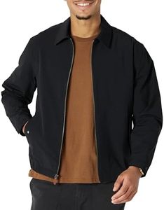 Amazon Essentials Men's Relaxed-Fit Lightweight Stretch Zip-Up Jacket, Black, Medium