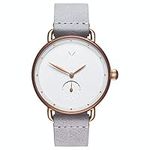 MVMT Analogue Quartz Watch for Women with Grey Leather Strap - D-FR01-RGGR