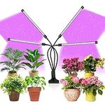 MIXC Grow Light, 80 LEDs Led Grow Lights for Indoor Plants, Red & Blue Full Spectrum, 4 Heads Plant Grow Lamps with Timer, 3 Lighting Modes 5 Dimming Levels for Seedlings Succulents and Indoor Plants