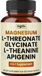 1500mg Magnesium L-Threonate Capsules with Glycinate, L-Theanine & Apigenin - 120 Pills - Extra Concentrated Formula for Brain Health, Comfortable Mind & Concentration Support