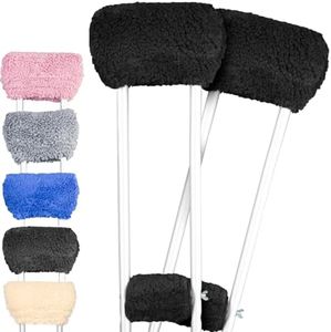 Vive Sheepskin Crutch Pads & Hand Grips - Comfortable, Breathable, Machine Washable Padding for Adults - Premium Accessory Covers for Crutches, Armpits - Latex-Free & Non-Toxic