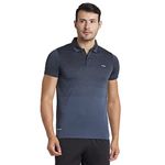 berge' New Mens Polyester Autostriper Dry Fit Polo Tshirts for Men, Quick Drying & Breathable Fabric, Gym Wear Tees & Workout Tops|Collar Tshirt for Men|Slim Fit Half Sleeve Tshirt|Dark Grey - M