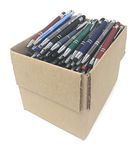 5 lb. Box of Assorted Misprint Metal Retractable Ball Point Pens ? Bulk Misprinted Pens, Stylus Tip, Comfort Grips, Wholesale Office Home School Black Blue Ink ? Approximately 120 Pens per Box