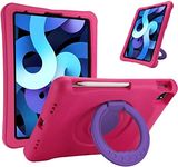 ProCase Kids Case for iPad Air 10.9" 5th Gen 2022/4th Gen 2020/iPad Pro 11 2020/2018, Shockproof Rotate Handle Fold Stand Lightweight Kids Friendly Case –Magenta