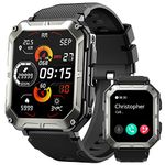 HOFIT Smart Watch for Men, Bluetooth Dial/Answer Call Mens Watches, Military Smart Watches, 1.83 in HD Touch Screen, Fitness Watch for Android iOS, Fitness Activities Tracker Watches