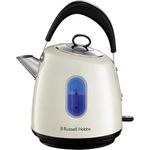 Russell Hobbs Electric Kettle (For Hot Water, Tea or Coffee, 1.5L, Fast Boil, Stainless steel with grey accents, Pull off lid, Perfect pour spout, Internal illumination, 3000W, Cream) Stylevia 28132