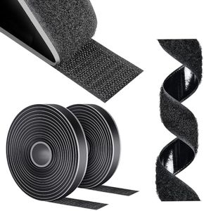 AiQInu Belcro Adhesivo Fuerte, 5m x 16mm Auto Adhesivo Doble Cara, Reutilizable Cinta Adhesiva Doble Cara, Hook Y Loop Auto Adhesivo Para Doméstica, Bricolaje