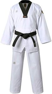 Mooto Korea Taekwondo MTX S2 Uniform Black BK V-Neck Dobok White Uniforms Tae Kwon Do MMA Martial arts Karate WT Logo, White