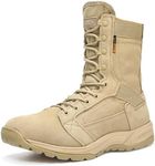 IODSON Men's Ultralight Combat Boots, Breathable Military Boots, Special Force Training Shoes, Shock-Absorbing Tactical Boots (9.5D(M) US, Tan)