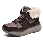 Wryweir Women Fashion Fur Lined Snow Boots Winter Snug Warm Outdoor Ankle Boots Ladies Lace-up Winter Woman Shoes 6.5 UK Deep Brown
