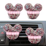 2Pcs Mickey Mouse Car Fragrance Air Freshener Auto Vent Perfume Diffuser (Pink)