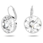 SWAROVSKI Bella Mini Pierced Earrings, Circular Clear Crystals on a Rhodium Finish Setting, Part of the Swarovski Bella Collection