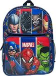 Marvel Superheroes 16" Licensed Cargo School Backpack For Boys (Avengers Black-Blue)