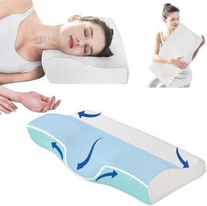 Memory Foam Pillow Anti-Snore Pillows Ergonomic Orthopedic Pillow for Neck Support and Shoulder Pain Relief Side Sleeper Contour Pillow with Washable Cover