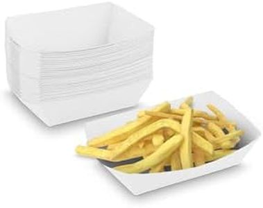 MT Products Plain White Paper Food Trays - 1 lb. Nacho Trays Disposable (Pack of 1000) - Made in The USA