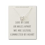 Philip Jones Sister Heart Link Necklace with Quote Card Created with Zircondia® Crystals