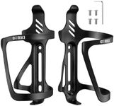 Corki Cycles Left Side Load Water Bottle Cage, Side Entry Bike Water Bottle Holder for Road & Mountain Bikes 2Pack-Black-Aluminum Alloy