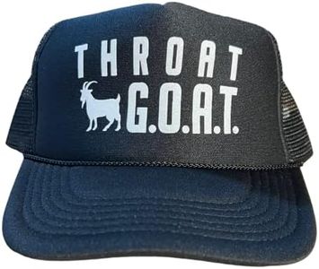 Throat G.O.A.T Snapback Trucker Hat for Men or Women, Vintage Fit with Funny Novelty Graphic, Custom Mesh Cap Black