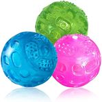 PJDH 3.2 Inches Dog Ball Toys for Dog Indestructible Dog Fetch Ball Kong Squeaky Ball for Training Playing, Green