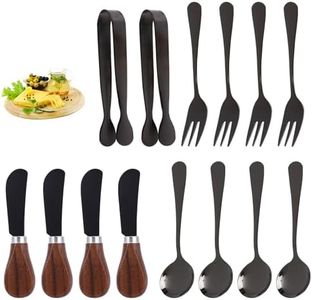 Charcuterie Accessories (14 Pcs), Cheese Spreaders for Charcuterie Board, Mini Serving Spoons, Forks and Mini Serving Tongs - Charcuterie Utensils for Butter, Cheese and Pastry Making