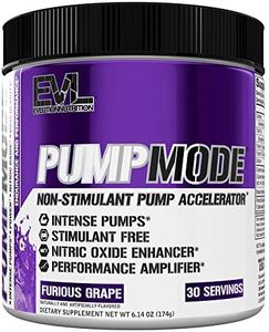 Evlution Nutrition Pump Mode Nitric Oxide Booster to Support Intense Pumps, Performance and Vascularity, 30 Servings (Furious Grape)