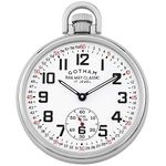 Gotham Men's Stainless Steel Mechanical Hand Wind Railroad Style Pocket Watch # GWC14108S, Mechanical