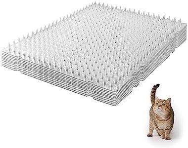 SAVITA 12pcs Cat Scat Spike Mat, 16x13inch Indoor Scat Mat with Stickers and Tapes, Pet Deterrent Training Mats for Cat Dog Indoor Outdoor Supplies
