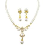 Sri Jagdamba Pearls Dealer Gold-Plated Pendant Set for Women and Girls | Necklace to Gift Women & Girls| With Certificate of Authenticity