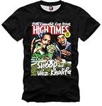 E1Syndicate T Shirt Weed Bong WIZ Khalifa HIGH Times Life Kush Bong Black