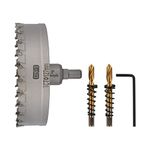 CENYB 5" (127mm) Tungsten Carbide Tipped Hole Saw with 2Pcs Titanium-Plated Pilot Drill Bits for Metal, Steel, Iron, Wood, Plastic