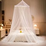 Thboxes Mosquito Net for Bed, White Bed Canopy Large Dome Hanging Bed Net for Single Double Bed King Size Beds Baby Crib Great for Indoor Outdoor Use