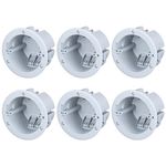 LEONLITE One Gang Old Work Round Electrical Outlet Box, 18 Cubic Inch Device Box, PPO Electrical Junction Box for Pendant, Fans, Switch, ETL Listed, Gray, Pack of 6