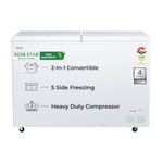 Haier HFC-320DPW4, Double Door Convertible Deep Freezer, 5 Side Freezing, Dual Condenser, Inside Metal Liner with 70mm Puff Thickness (White 310L)