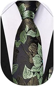 Dubulle Tie for Boys Self Tie Silk Kids Necktie and Pocket Square Set for Age 8-14, Sage Green, Medium