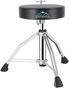 EASTROCK Drum Throne Drum Seat Height Adjustable,Rotatable Padded Drum Stools Motorcycle Style Drum Chair with Anti-Slip Feet for Drummers,Adult (Professional)