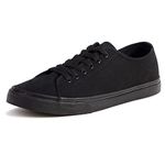 TOBER Men’s Canvas Low Top Shoes Skate Shoes All Black Fashion Sneakers for Men Comfortable Walking Casual Shoes