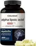 Alpha Lipoic Acid 600mg w/ B1 Complex | 300 Capsules, 4 in 1 Myelinctin Formula, R-ALA | S-ALA | Thiamine | Benfotiamine, High Bioavailability and Potency, Third Party Tested, Non-GMO & NO Gluten