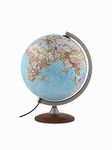 Tecnodidattica – National Geographic Explorer Classic Globe | Illuminated | Base in beech wood, acrylic meridian |Political and physical map by National Geographic | Text in English | 30cm Diameter