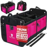 TRUNKCRATEPRO Trunk Organizer For Car, SUV, Car Organizers And Storage. Premium Adjustable Multi Compartments Durable Foldable Gift, Car Accessories W 2 Straps (Regular, Black) 23.6" Lx14.6 Wx12.5 H