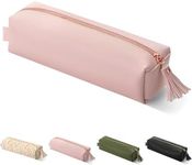 Mr. Pen- PU Leather Pencil Case, Pink, Pencil Case Small Pencil Pouch Aesthetic, Cute Pencil Case Aesthetic, Leather Pencil Pouch Small Pink Pencil Case, Pencil Case for School