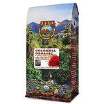 Java Planet - Colombian USDA Organic Coffee Beans Fair Trade Low Acid Medium Dark Roast Arabica Gourmet Specialty Grade A (1lb)