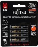 Fujitsu HR-4UTHCEX(4B) 4-Pack AAA High Capacity Ni-MH Pre-Charged Rechargeable Batteries (Made in Japan)