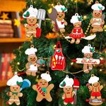 12pcs Gingerbread Christmas Decoration for Tree - Cooking Gingerbread Man Ornaments Christmas Hanging Decor for Christmas Tree Home Kitchen Decor Party Supplies