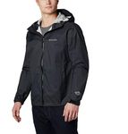 Columbia Men's Evapouration Rain Jacket, Waterproof and Breathable-, Black, Large