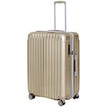 I CASE 60Cm Polycarbonate Hard-Sided Spinner Medium Check-In Luggage Trolley Bag (24 Inch, Champagne Gold)